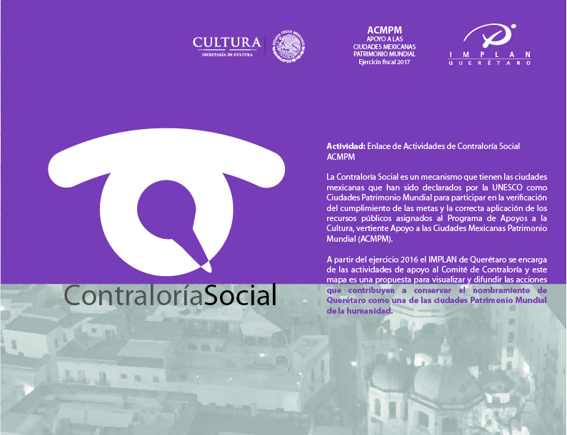 Contraloría Social Querétaro, Ciudad Mexicana Patrimonio Mundial